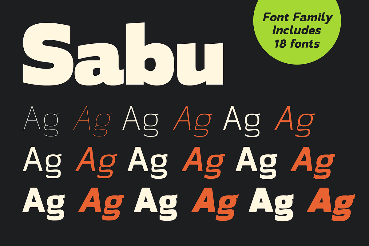 Sabu | Font Family, a Sans Serif Font by Larin Type Co. (Photo 4 of 11)