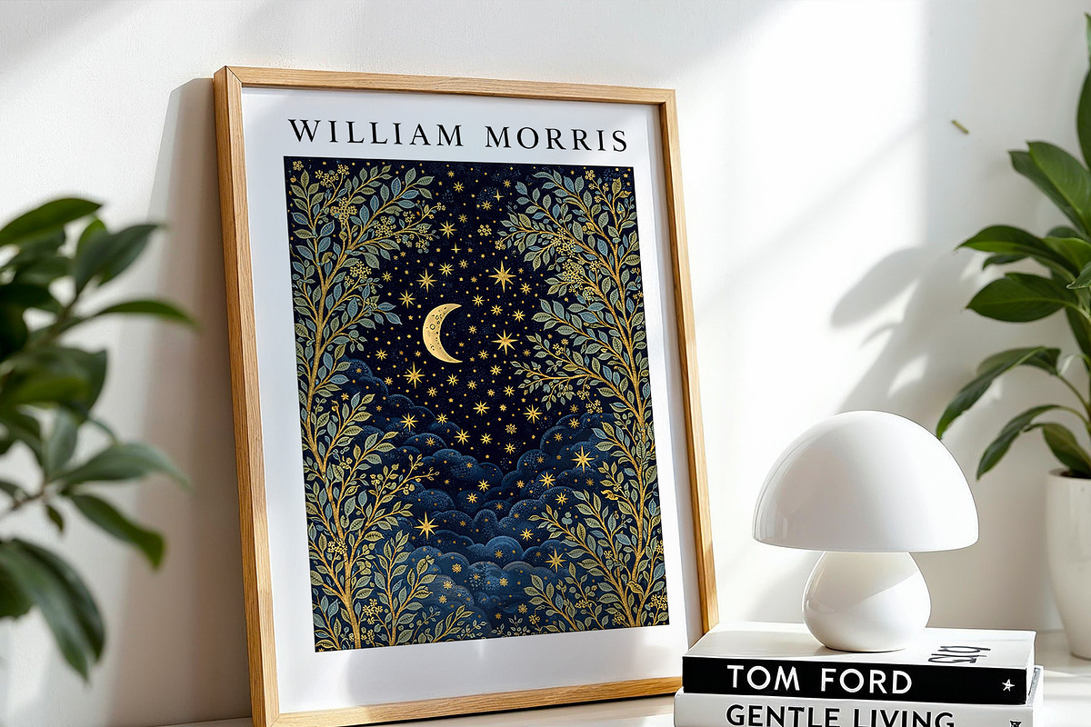 William Morris Night Wall Art, a Decorative Illustration by elfy creative (Photo 5 of 6)