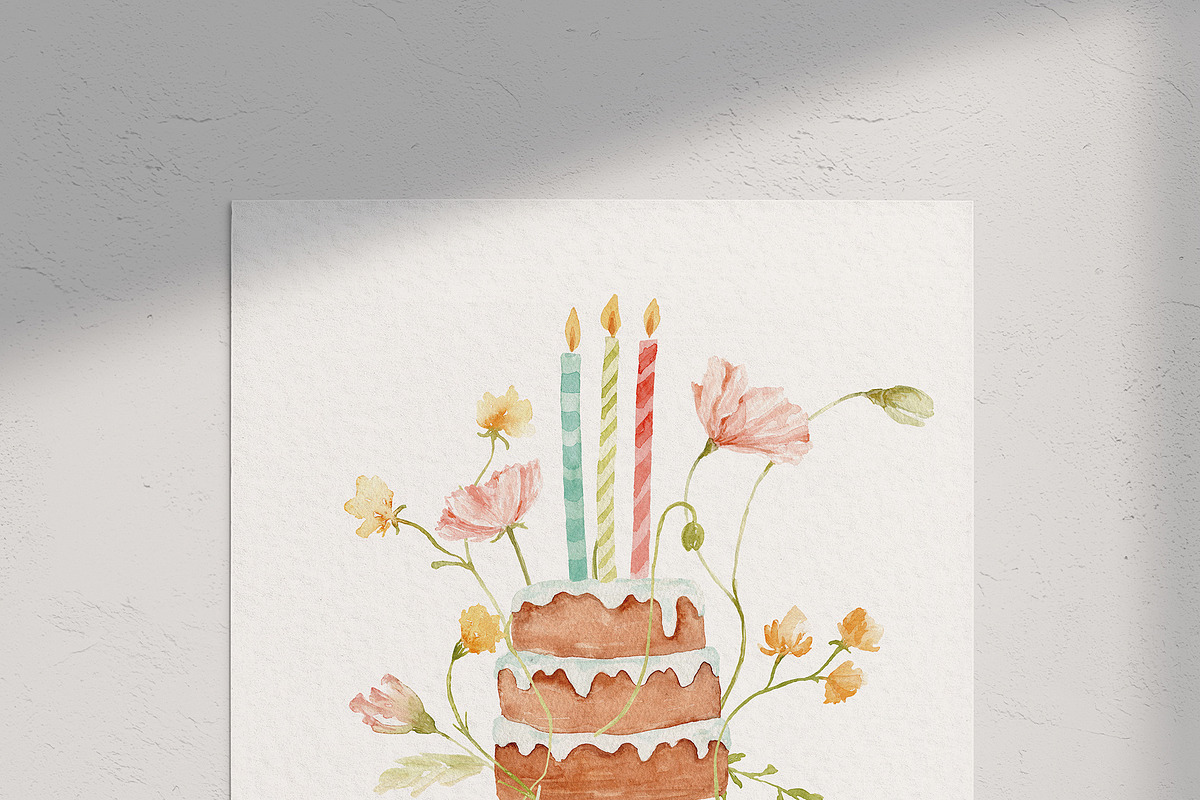 Watercolor Clipart-SPECIAL CELEBRATE, a Decorative Illustration by Beigetime (Photo 8 of 10)