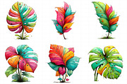 Whimsical Summer Tropical Leaf Clipa, an Illustration by Daily.Designs (Thumbnail 3 of 7)
