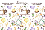 Sewing watercolor kit Sewing machine, an Illustration by SabinaWatercolorArt (Thumbnail 14 of 14)