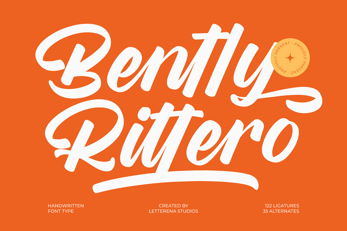 Bently Rittero Handwritten Font, a Script Font by Letterena Studios Script (Photo 1 of 20)