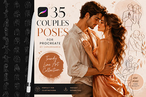 Couple Poses Stamps for Procreate