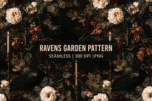 RAVENS GARDEN Seamless Pattern, a Pattern Graphic by AYAKA Studio Co.