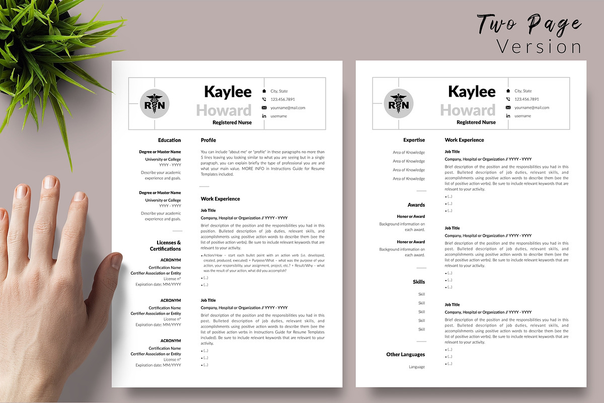 Nurse Resume Design / CV - Kaylee, a Resume Template by Templates Design Co. (Photo 3 of 17)