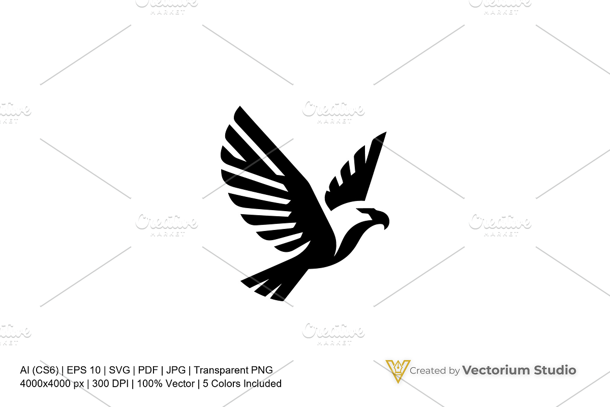 Minimalist Eagle Flying Logo, a Branding & Logo Template by Vectorium Studio (Photo 1 of 5)