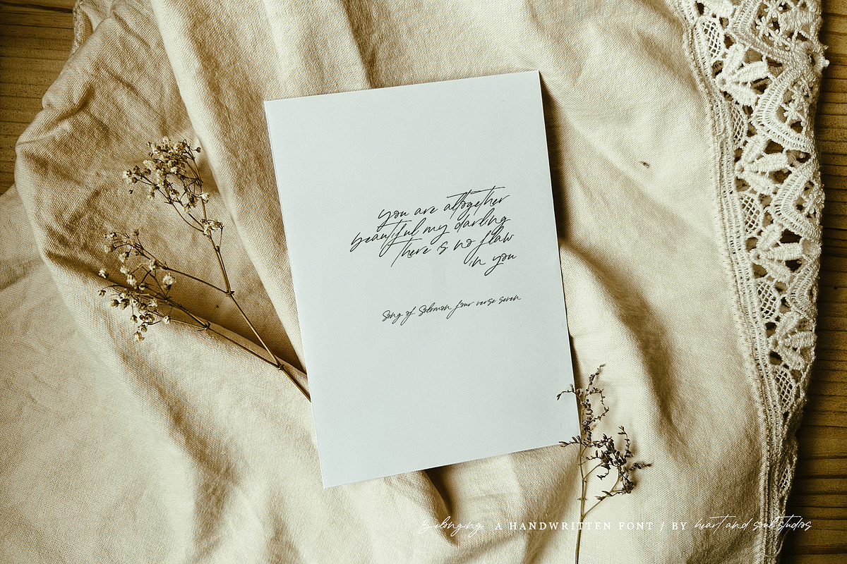belonging | a handwritten font, a Script Font by Heart + Soul Studios (Photo 8 of 12)
