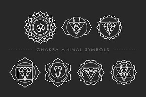 Chakra Animal Flower Symbols Set