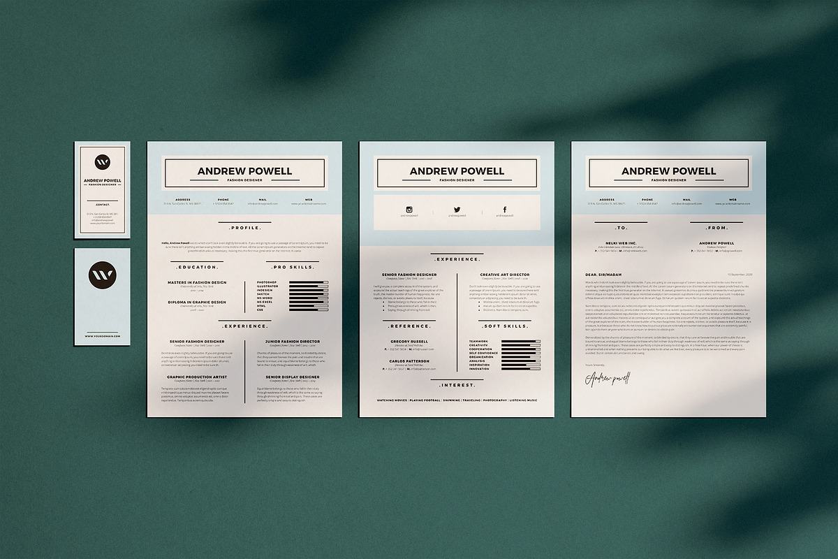 Clean Resume with Business Card, a Resume Template by AyshaCanvas (Photo 6 of 7)