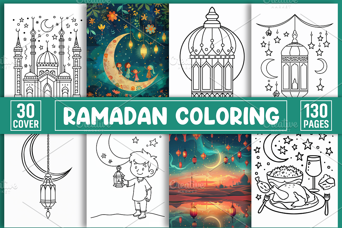 Bold And Easy Ramadan Coloring Page, a Person Illustration by Design Station (Photo 1 of 4)