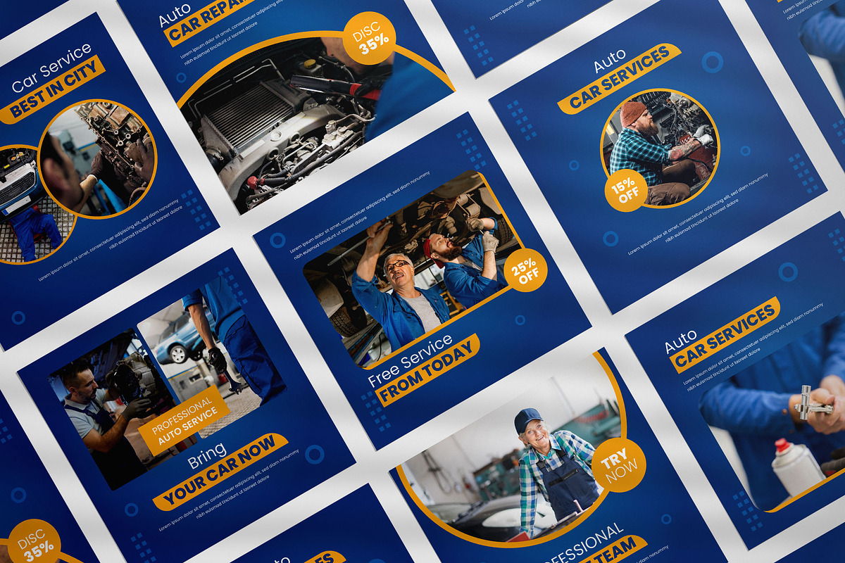 Auto Car Service Social Media Post, a Social Media Template by inspirasign