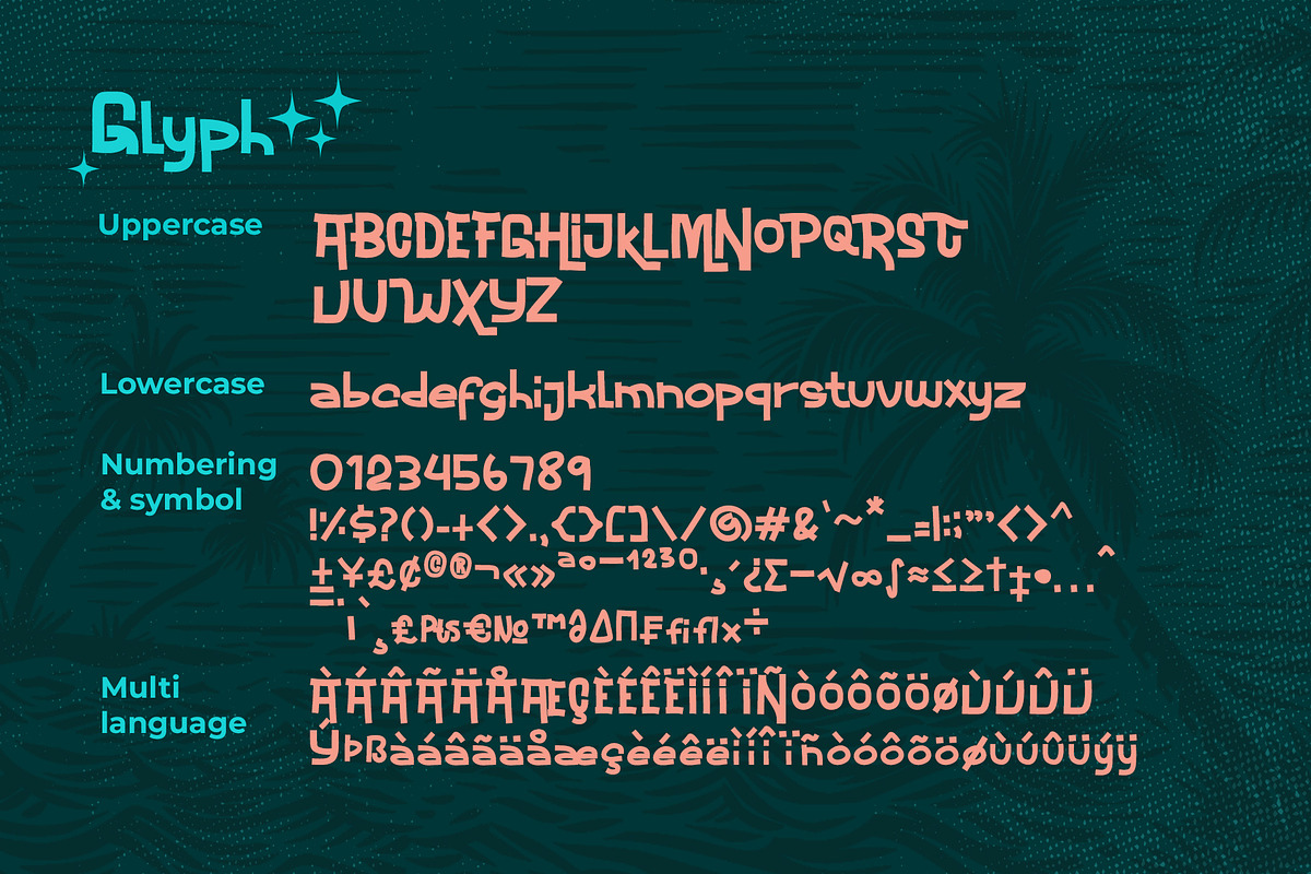 Malibu Night Stunning Display Font, a Symbol Font by Dawnside Graphic (Photo 2 of 5)