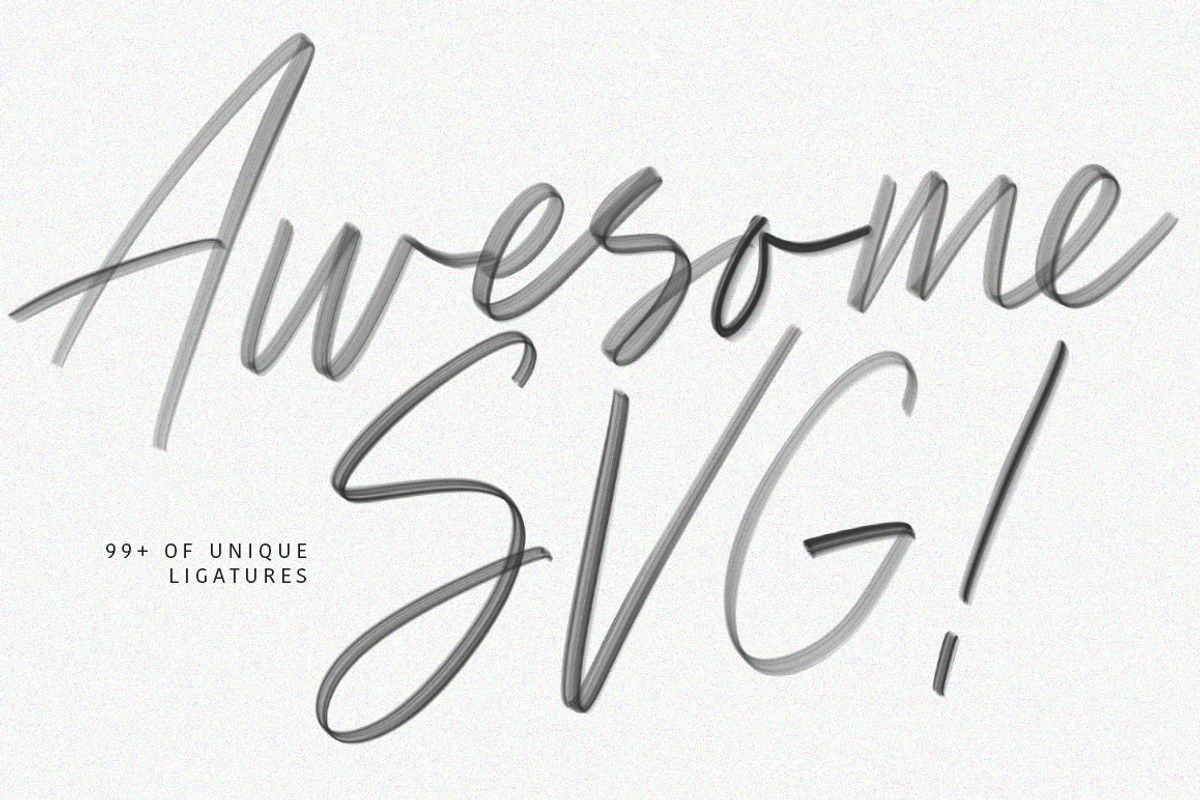 Triester SVG Brush Font Free Sans, a Script Font by Maulana Creative (Photo 6 of 11)
