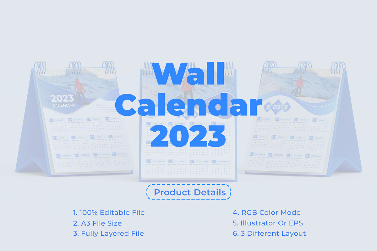 Corporate wall calendar 2023, a Templates & Theme by pixelcreatx (Photo 1 of 4)