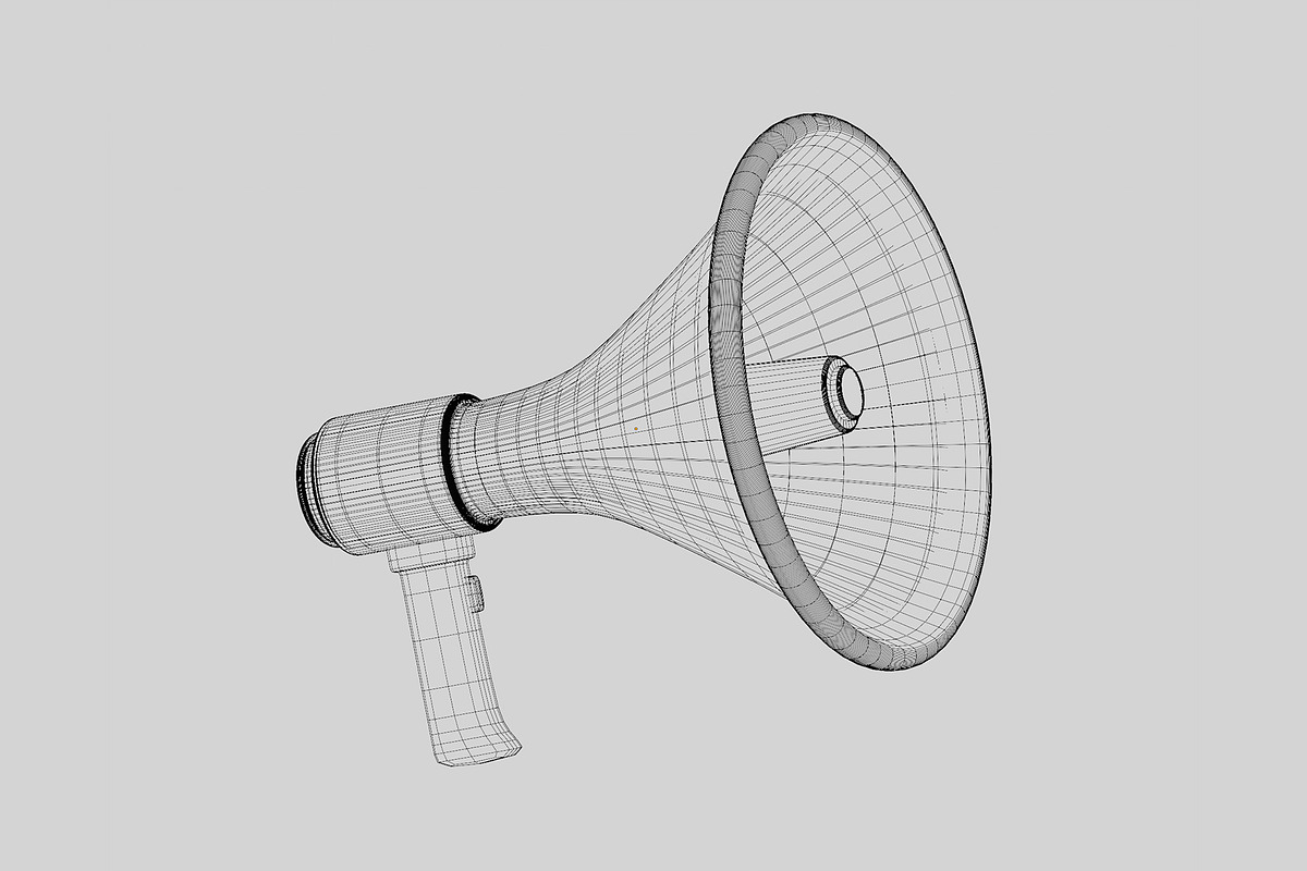 Megaphone 3d model, an Object 3D Model by fahad121 (Photo 5 of 5)
