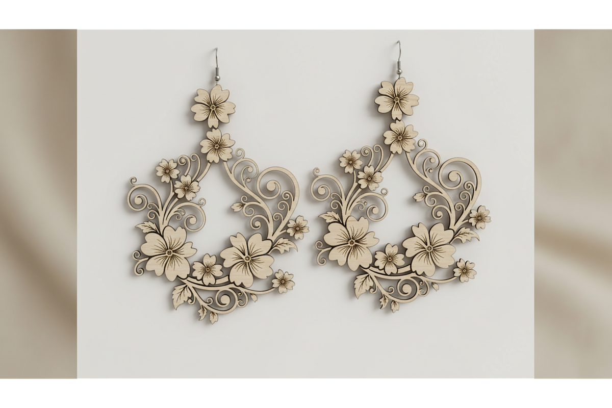 Ornament Dangle Earring Set, a Graphic by hafijul (Photo 6 of 11)