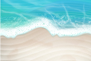 Realistic white beach. Ocean wave, an Illustration by Stock-Smart-Start
