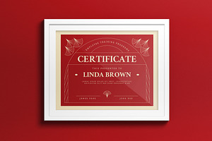 Red Vintage Design Certificate, a Print Template by graphicook