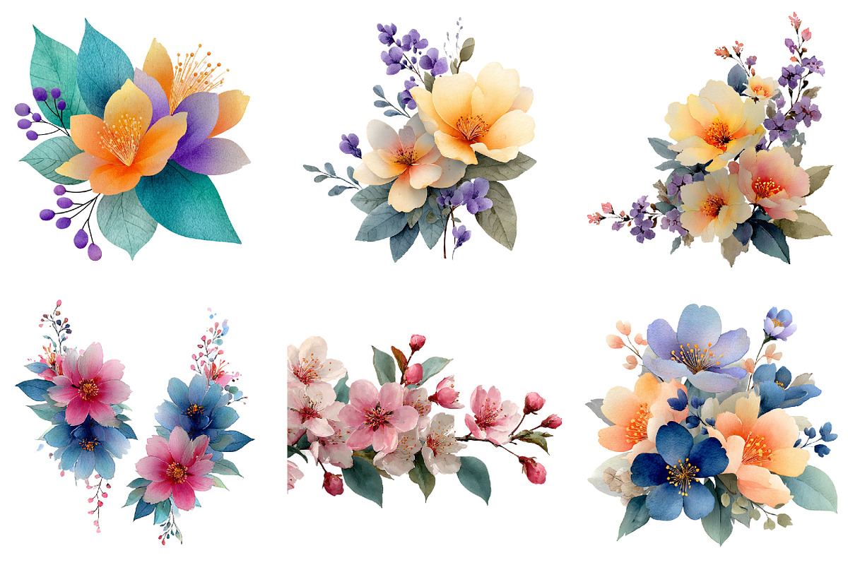 Spring Floral Clipart, an Illustration by DreamArtGraphic (Photo 4 of 4)