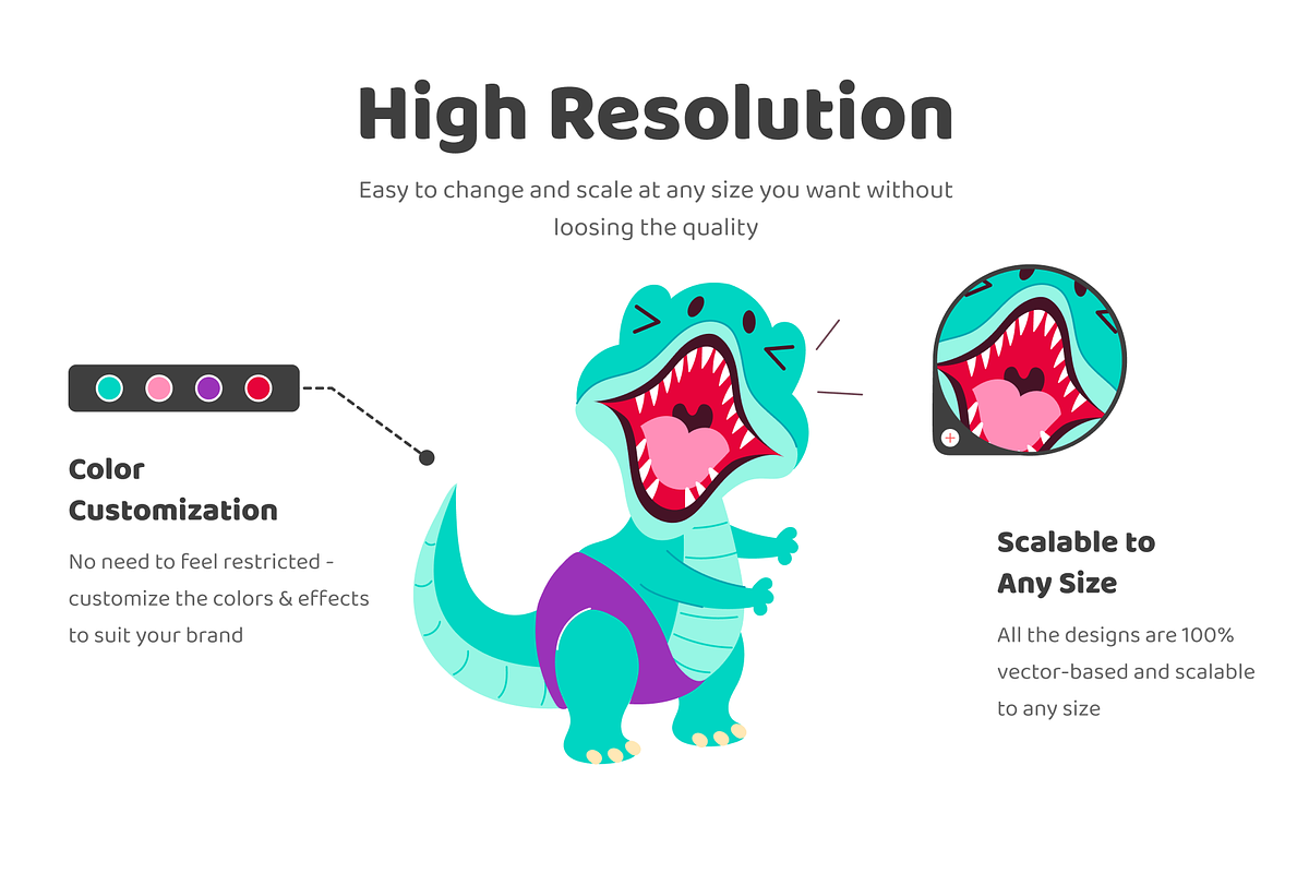 Dinosaur Cartoon Stickers, an Emoji Icon by Vectors Market (Photo 3 of 6)