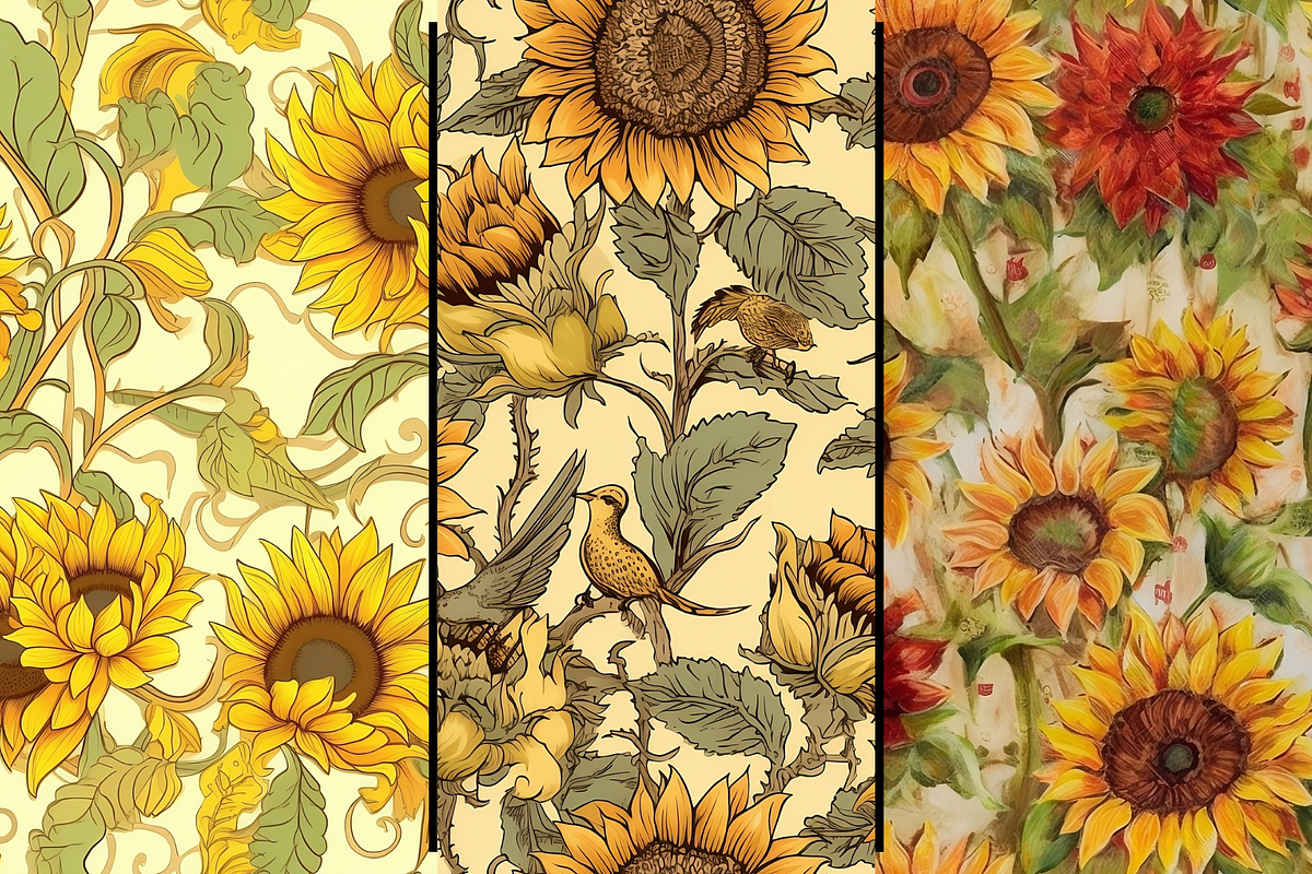 Sunflower Seamless Patterns, a Pattern Graphic by DigitalDesignsHype