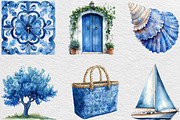 Blue Summer Mediterranean Clipart, an Illustration by Black Bird Studio (Thumbnail 4 of 6)