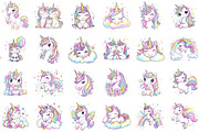 Cute Rainbow Unicorns Clipart, an Illustration by Sublimation Artist (Thumbnail 2 of 6)
