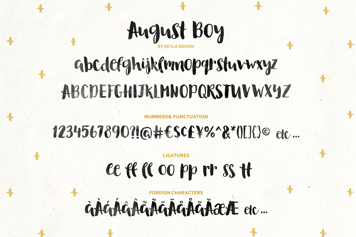 August Boy bold brush font + Dingbat preview 8