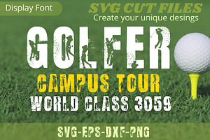 Golfer Font, SVG Cut Files Font