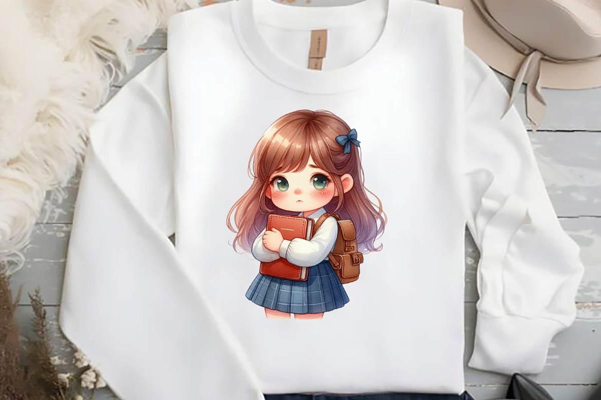 Little School Girl Sublimation, an Illustration by DreamCafeArt (Photo 3 of 5)