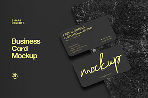 Black Elegant Business Card Mockup