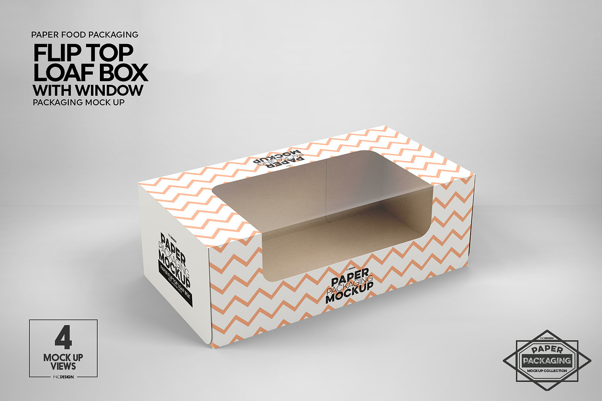 Flip Top Loaf Box Packaging Mockup, a Cups & Container Mockup by INCDesign