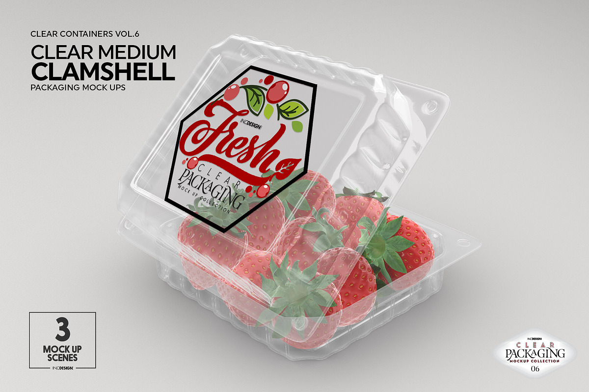 Medium Clamshell Packaging Mockup, a Product Mockup by INCDesign (Photo 8 of 16)