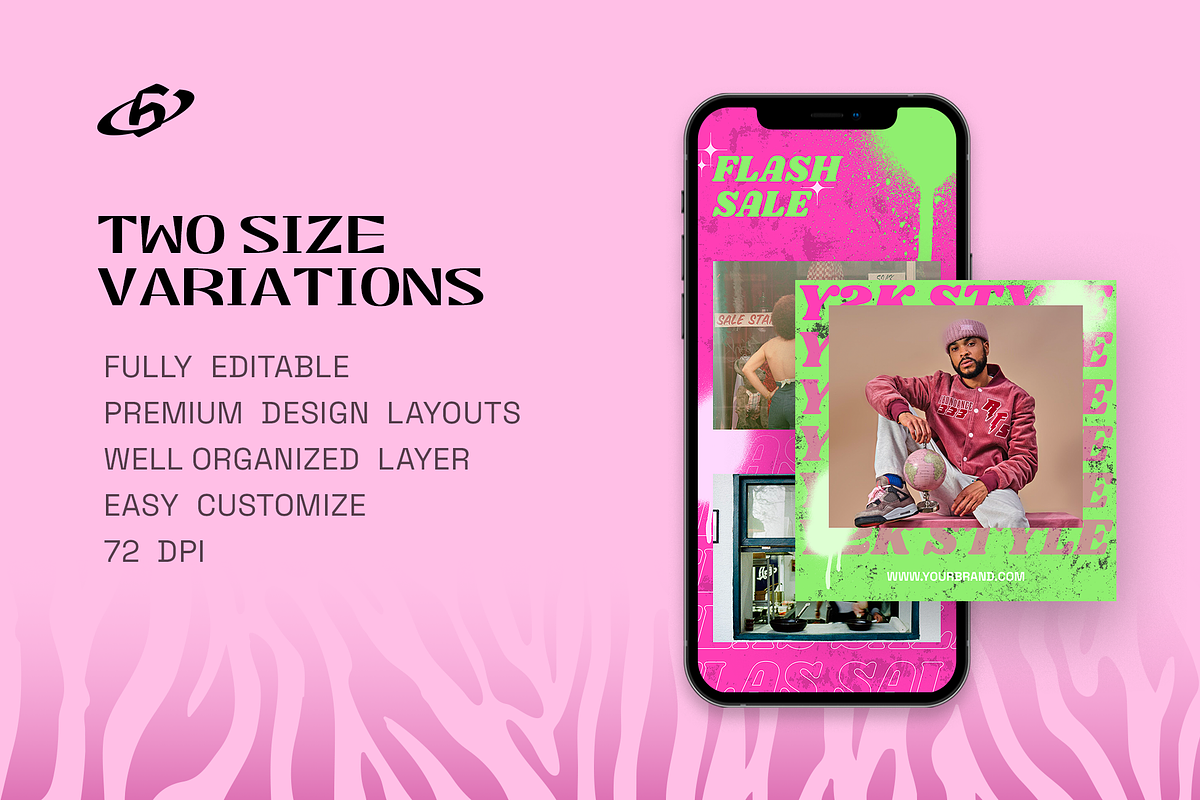 Y2K Grunge Instagram Template, a Social Media Template by Sixtysix Labs (Photo 6 of 9)