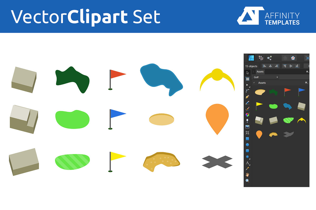 Golf Course Map Builder - cliparts, an Object Graphic by Affinity Templates