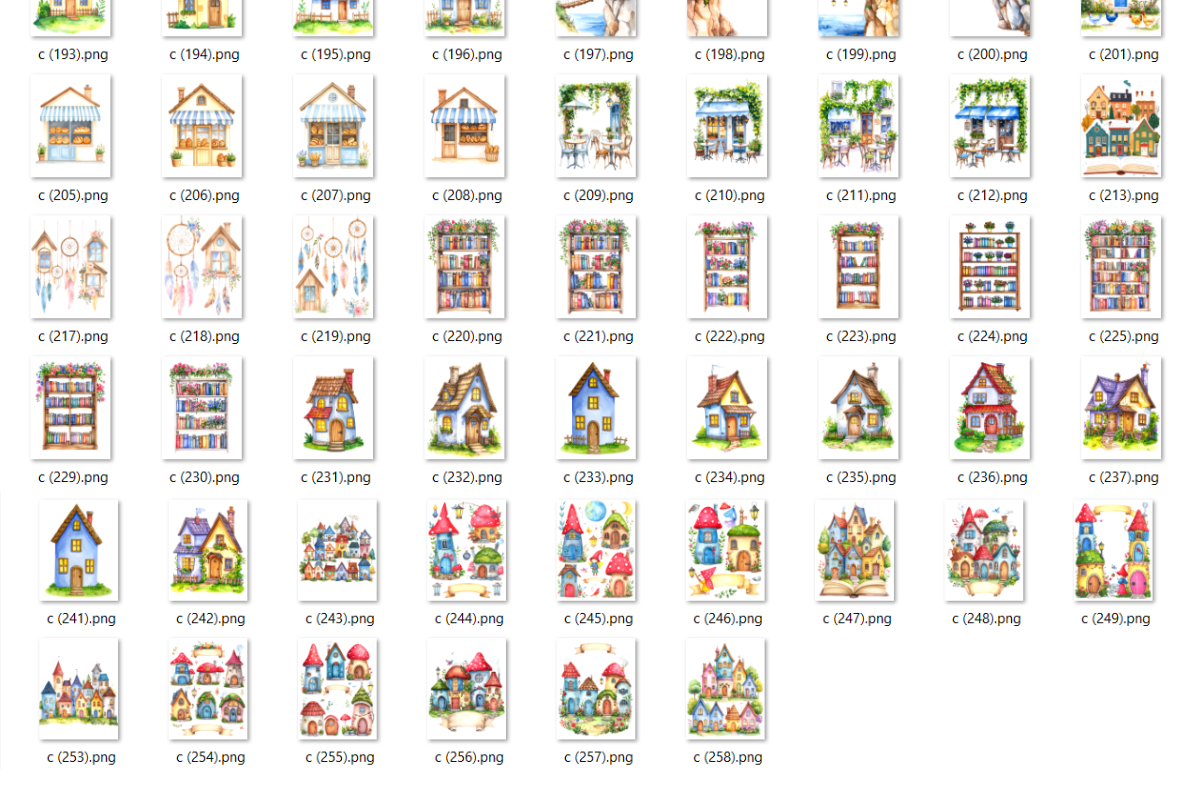 Whimsical Cottage Clipart Bundle PNG, an Object Illustration by Daffodil Dream Studio (Photo 4 of 6)