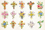 Summer Floral Cross Clipart, an Illustration by Dream Creation (Thumbnail 3 of 3)