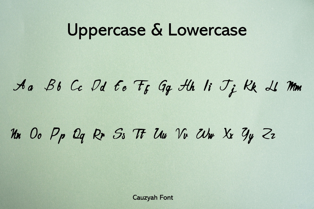 Cauzyah Modern Handwritten Font, a Handwritten Font by ResumeFabs (Photo 2 of 7)