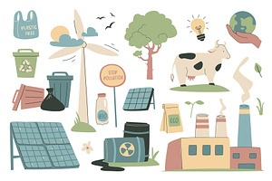 Ecology Set, an Object Illustration by alexdndz