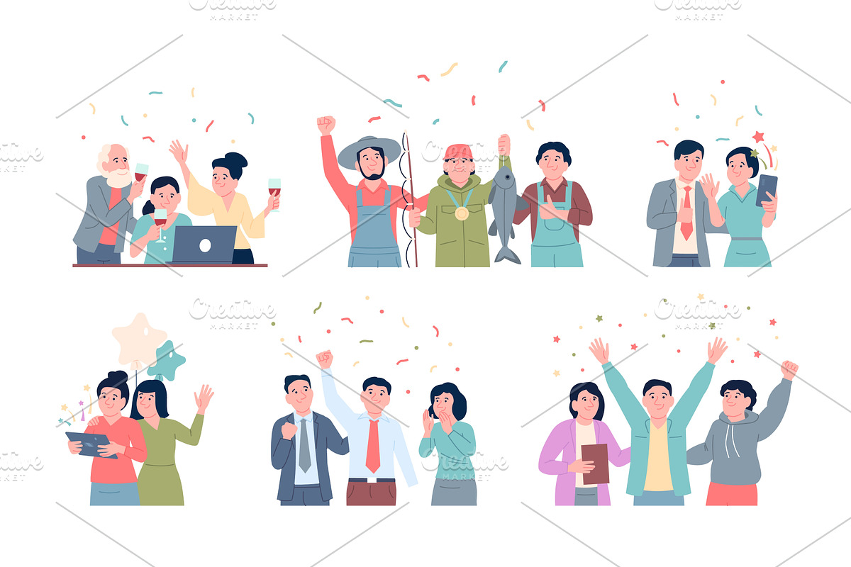 Congratulate winners. Colleagues and, a Finance Illustration by LadadikArt