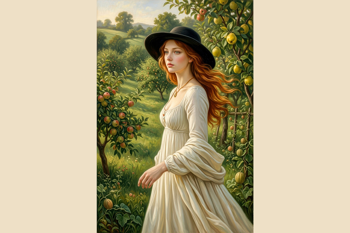 Enchanting Orchard Maiden Portraits, a Person Illustration by StockVerse Creative (Photo 2 of 4)