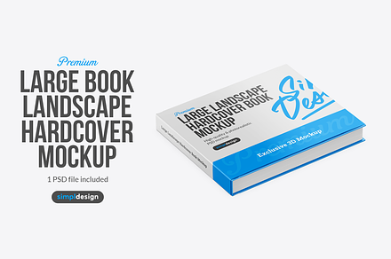Landscape Hardcover Book Mockup