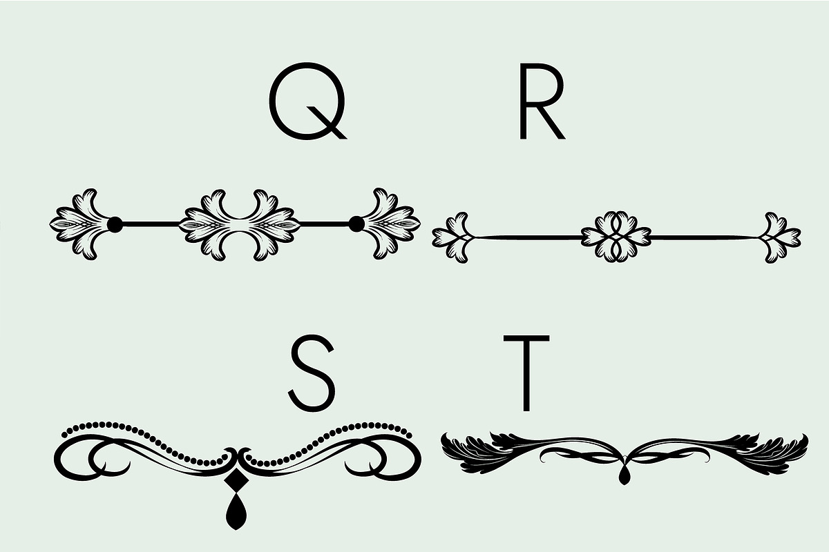 Flourishes Dividers &Swirls Dingbats, a Symbol Font by Minimalartstudio (Photo 3 of 9)