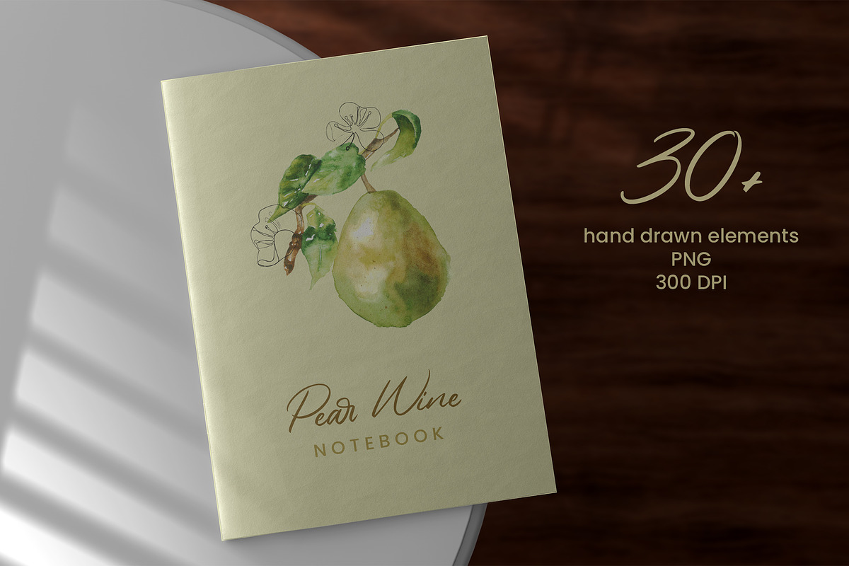 Pear Wine - Fruit Watercolor Clipart, a Decorative Illustration by foxsong (Photo 3 of 16)
