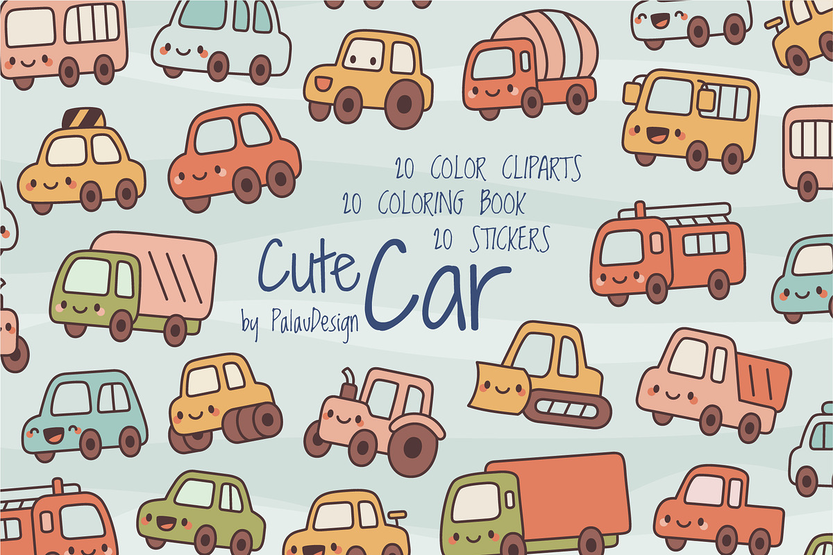 Cute Car Characters, a Transportation Illustration by Palau (Photo 1 of 10)
