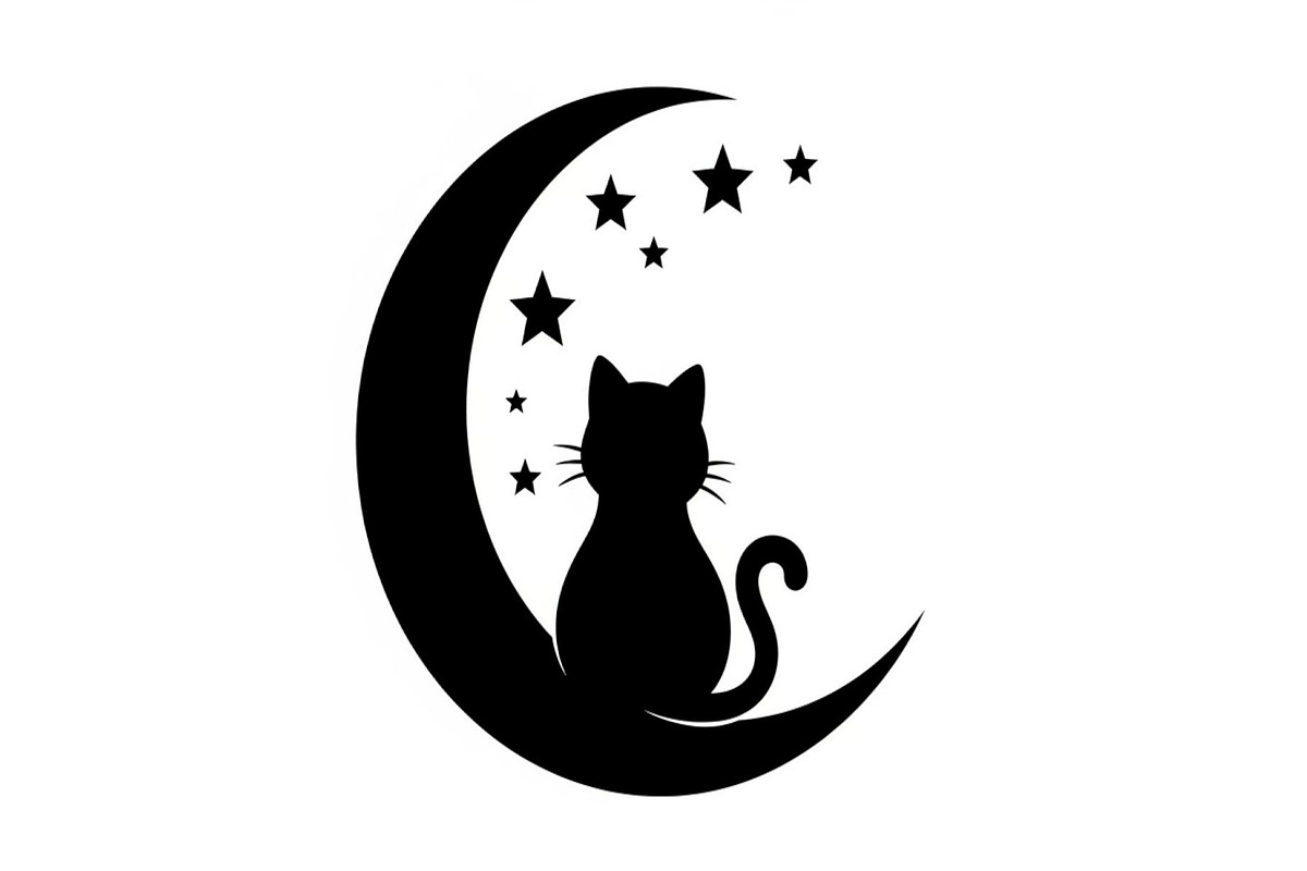 50 Cat Moon Silhouette Vector Bundle, an Illustration by jahid234 (Photo 34 of 51)