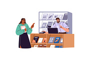 People pay at store checkout set, a Person Illustration by PaperTrident (Thumbnail 2 of 11)