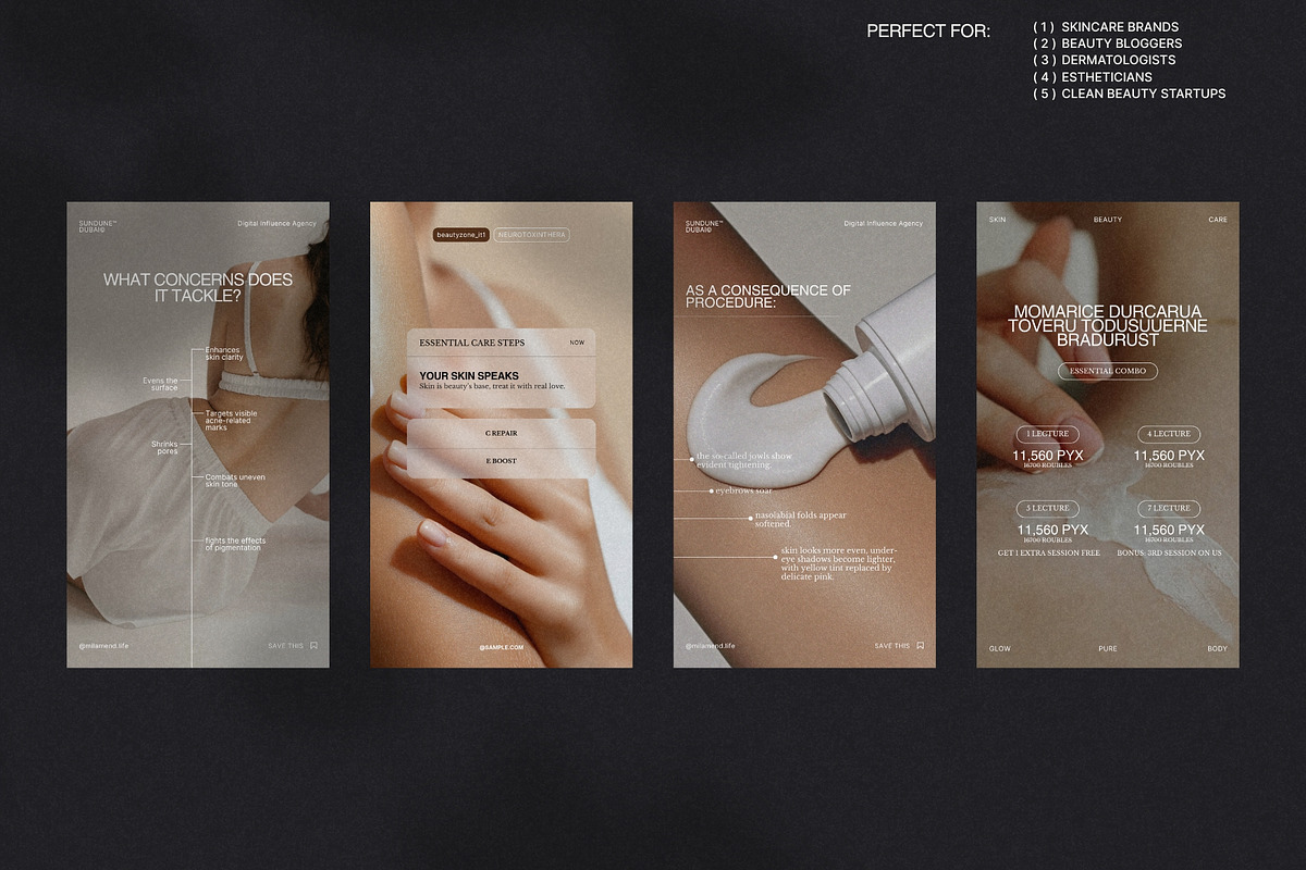 Minimal Skincare Post & Story Set preview 2