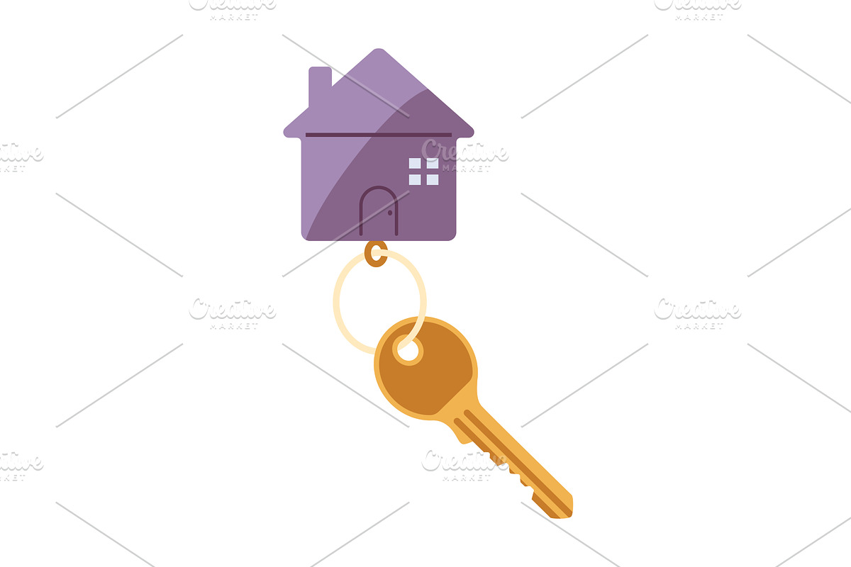 Door keys keyfob. Ring with, an Object Illustration by Things for designers