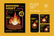 Black Yellow Bonfire Night Flyer Set, a Flyer Template by graphicook (Thumbnail 1 of 3)